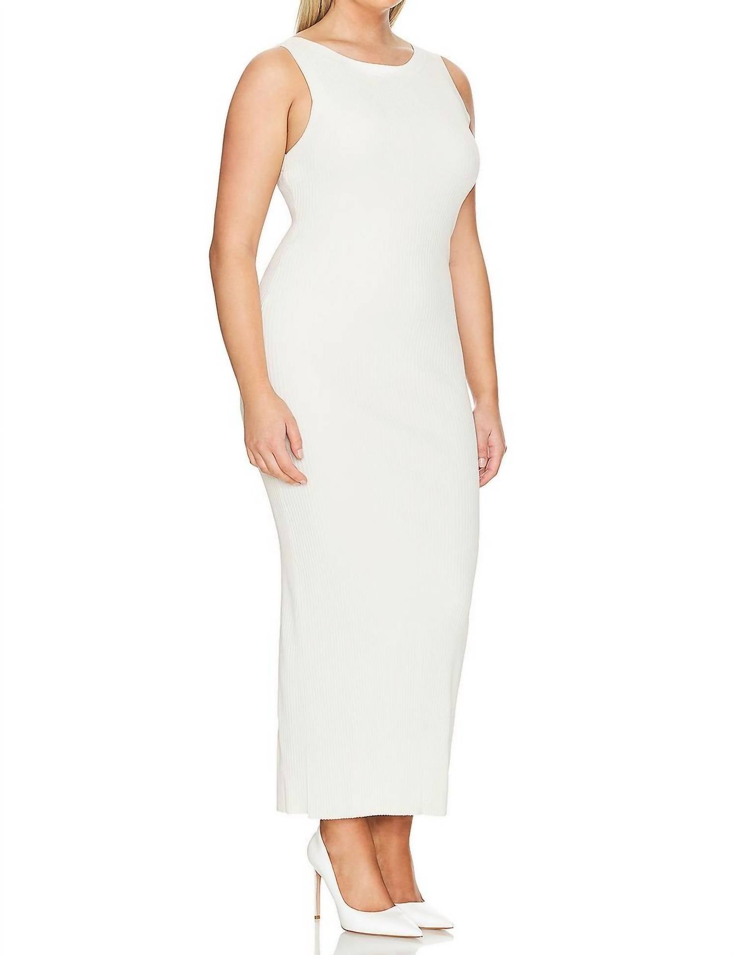 Good American - Ribbed Shine Midi Dress