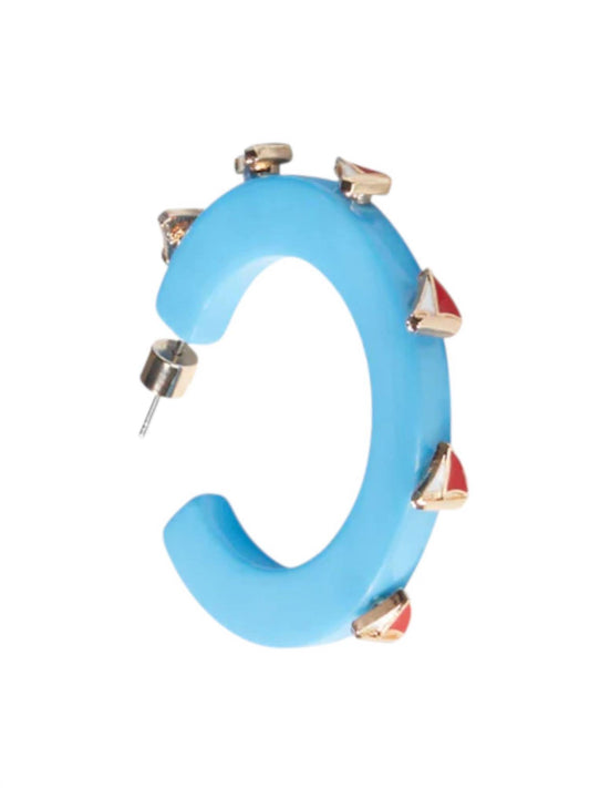 Smith & Co - Women's Sailboat Jewel Hoop Earrings