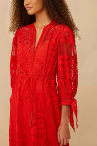 Farm Rio - Morada Boa Guipure Maxi Dress
