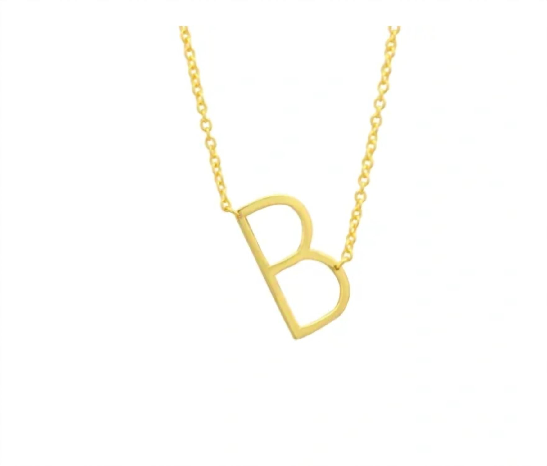 Sideways Initial Necklace B