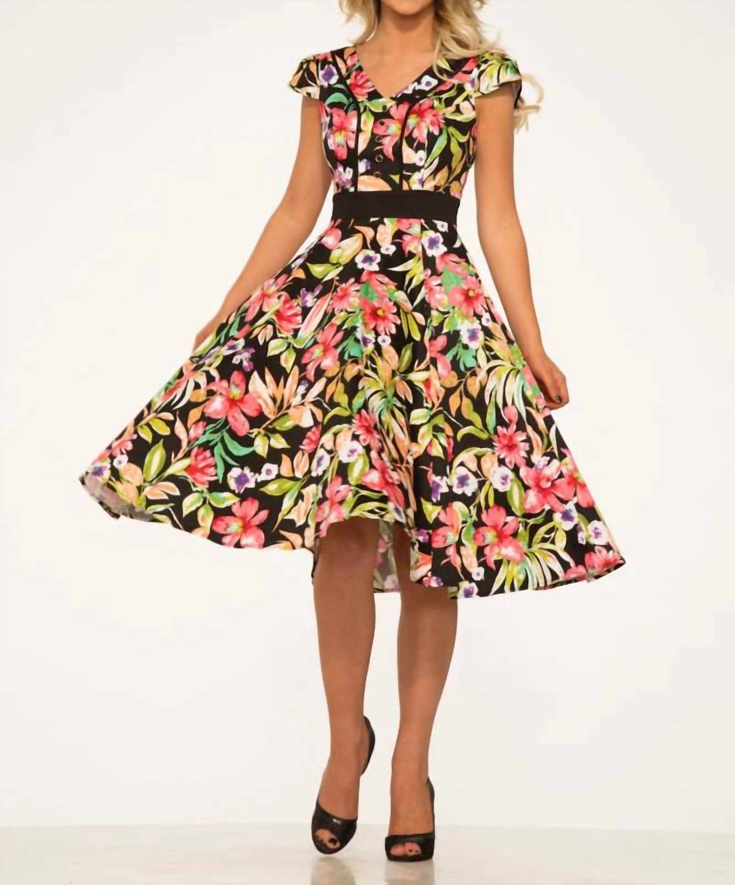 Orchid Bloom - Floral Swing Dress