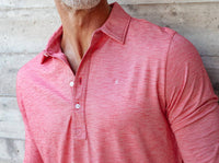 Criquet Long Sleeve Range Polo in ruby red - men's shirt - view 5