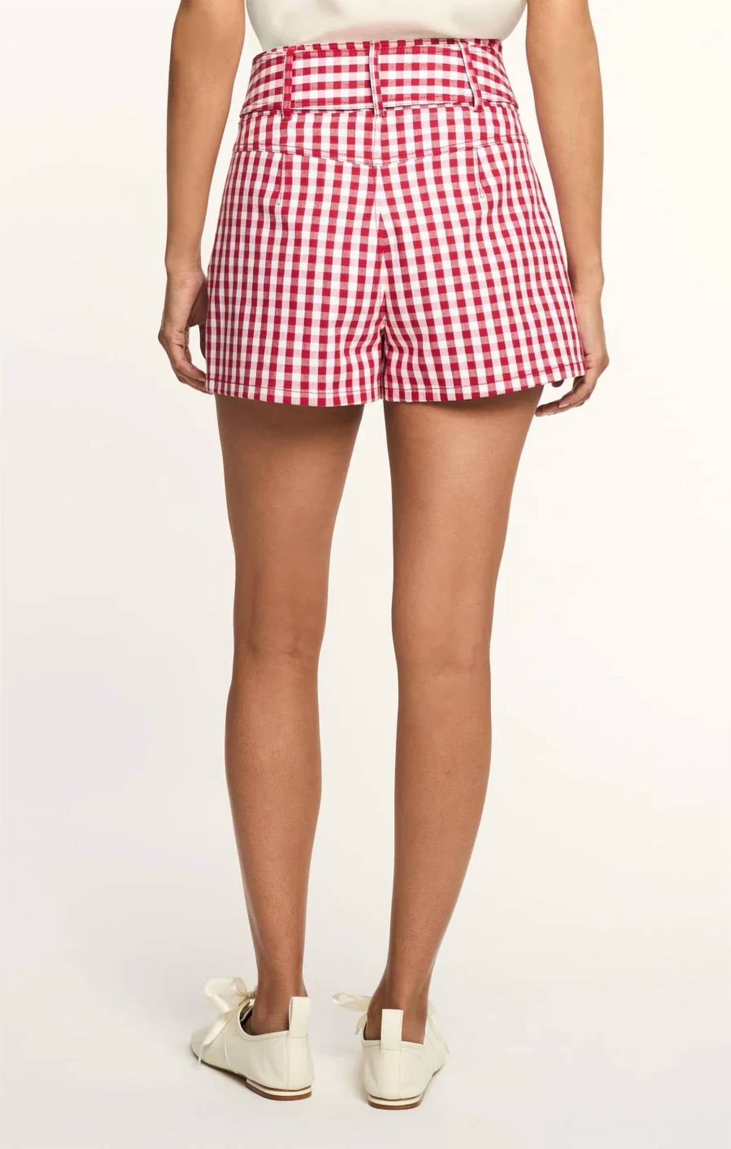 Cinq A Sept - Mini Gingham Denim Allie Shorts