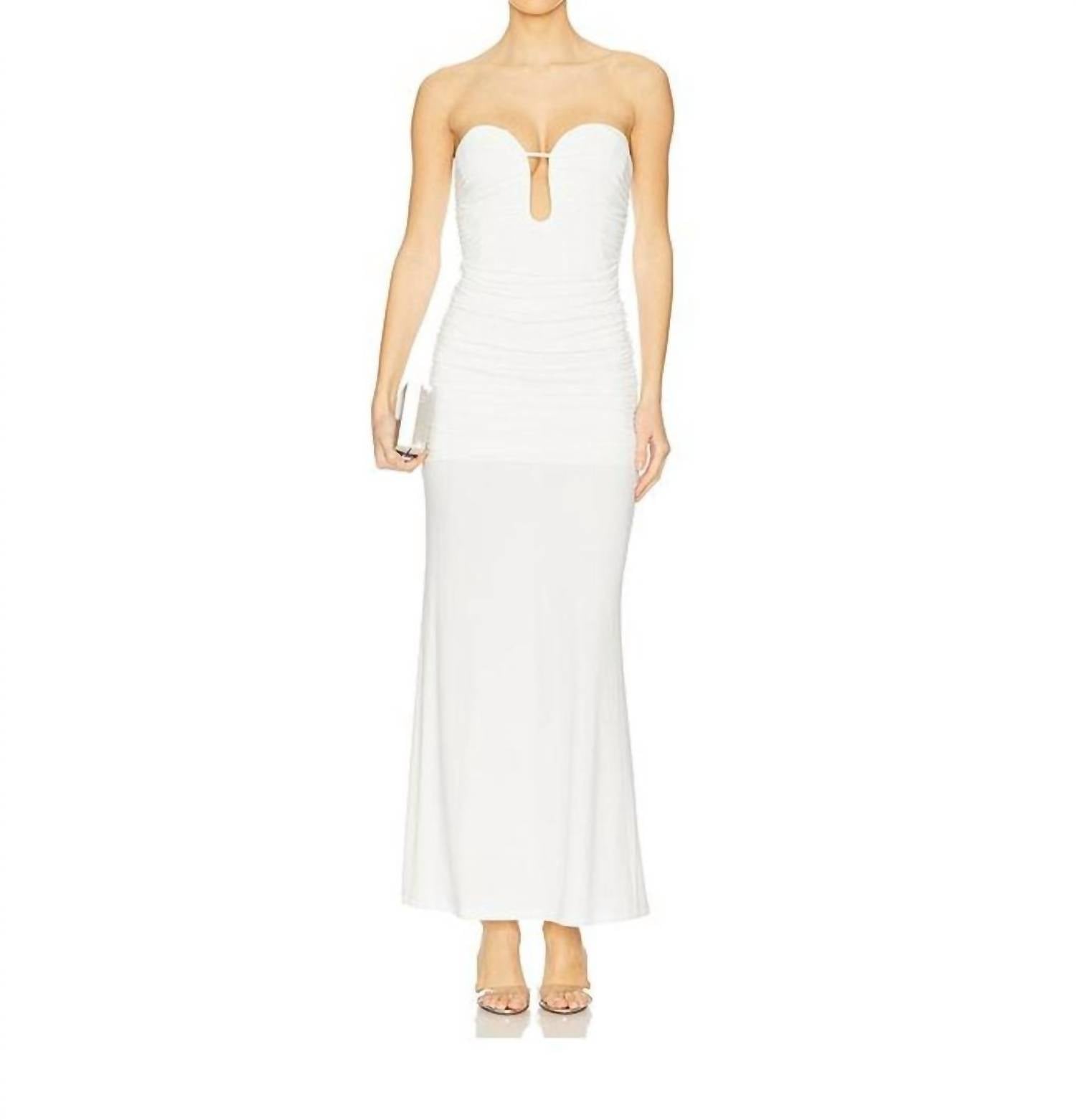 BARDOT Elvira Strapless Maxi Dress in white - women's dress