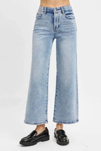 Risen - High Rise Cropped Wide Leg Jeans - Plus