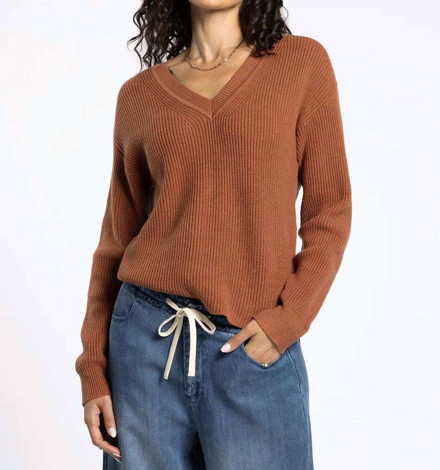 Thread & Supply Cornelia Sweater in rustic brown - women's sweater