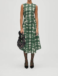 Stine Goya - Checkered Cady Sleeveless Gathered Midi Dress