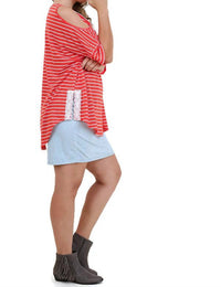 Umgee - Striped Cold Shoulder Top