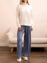 Tribal - Techno Lux Drop Shoulder Funnel Neck Top