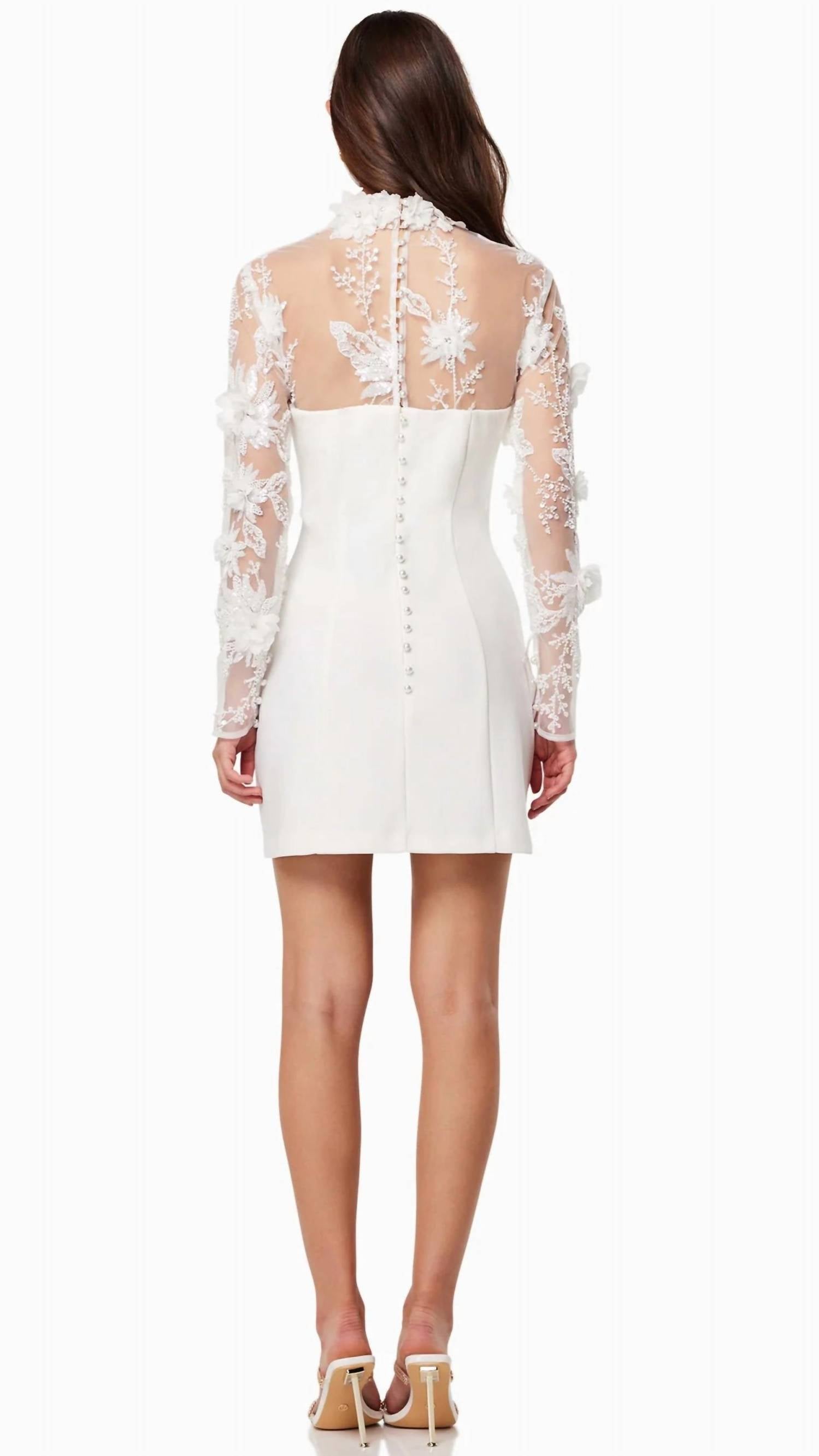 Elliatt - Damaris 3d Bead Mesh Mini Dress