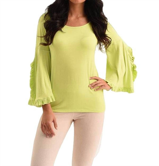 Marie Ruffle Sleeve Scoop Top