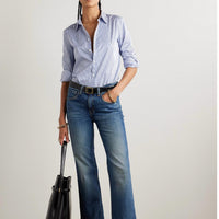 Nili Lotan - Dyllan Shrunken Striped Cotton Poplin Shirt
