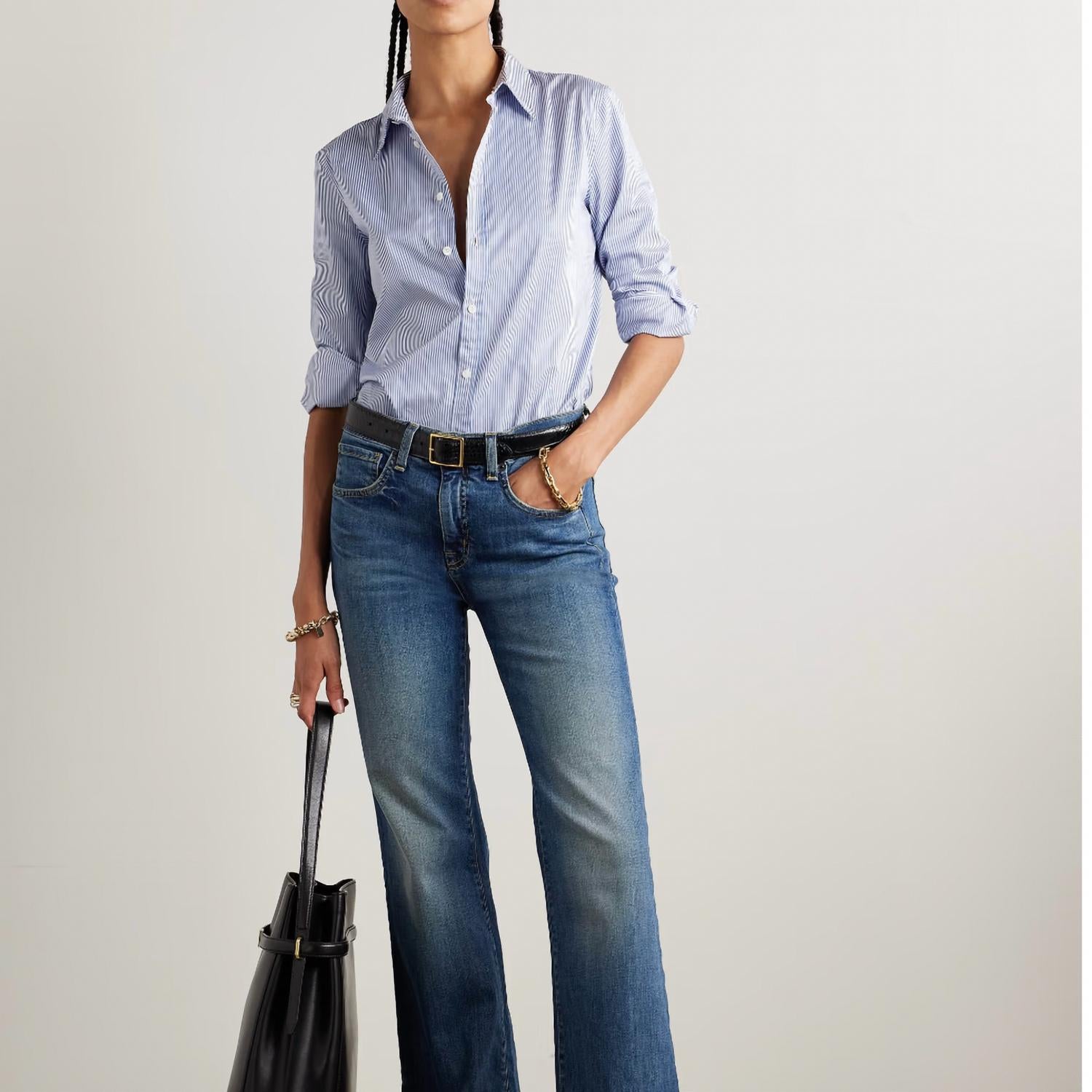 Nili Lotan - Dyllan Shrunken Striped Cotton Poplin Shirt