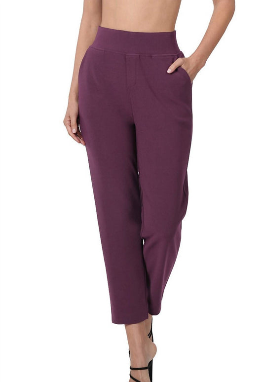 Zenana - 7/8 length stretch pull-on dress pants