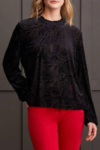 Tribal - Velvet Flare Top With Ruffle