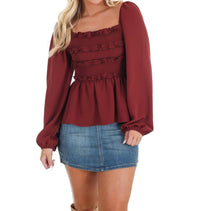 Mustard Seed - Wear Anywhere Smocked Babydoll Top