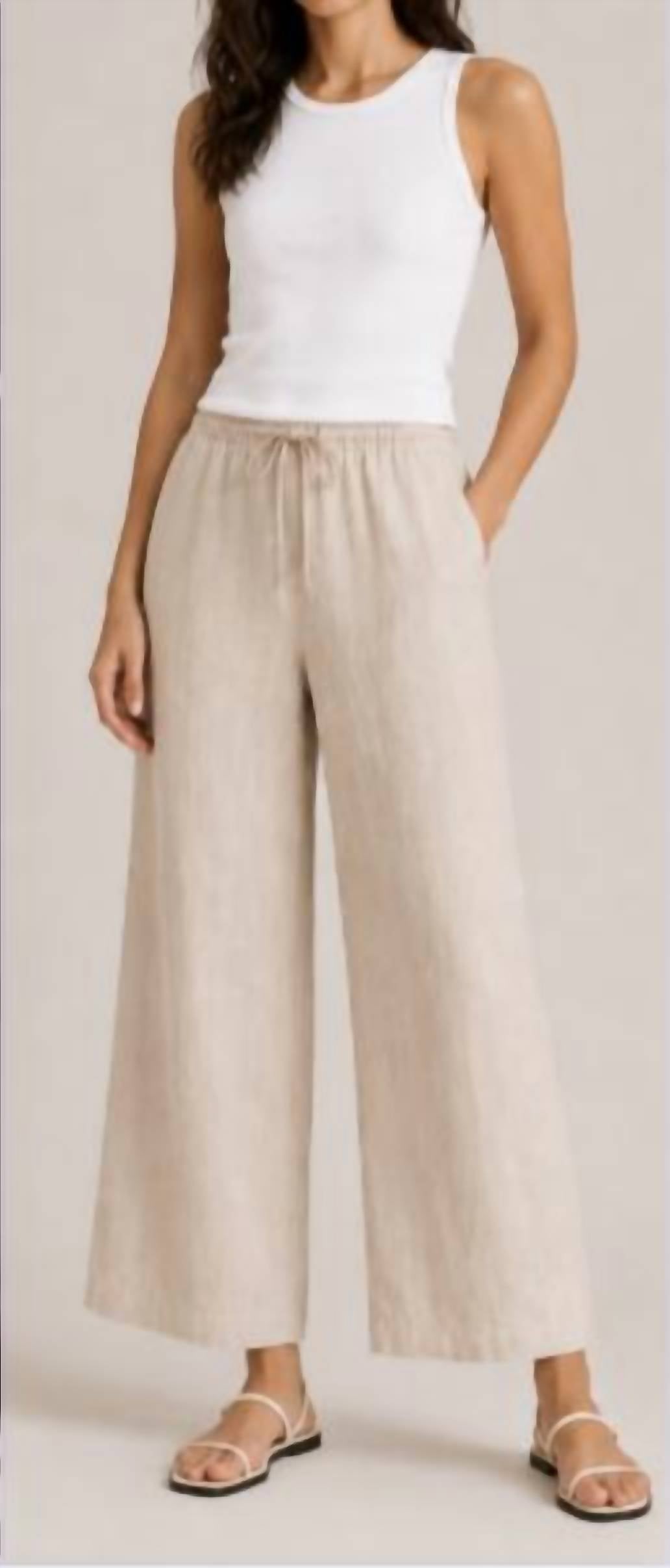 Michael Stars - Tali Herringbone Linen Pull On Pant