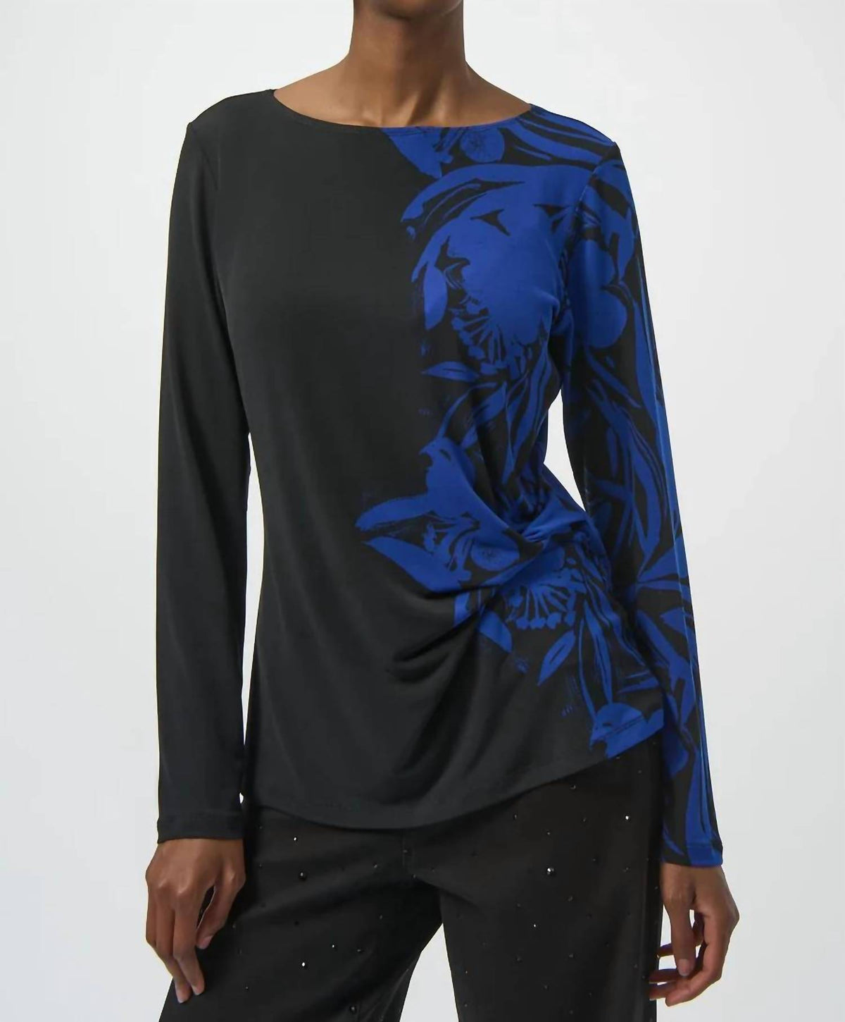 Joseph Ribkoff - Boat Neck Long Sleeves Straight Top