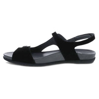 dansko WOMEN'S JORDYN SANDAL in black nubuck - women's sandal - detail view