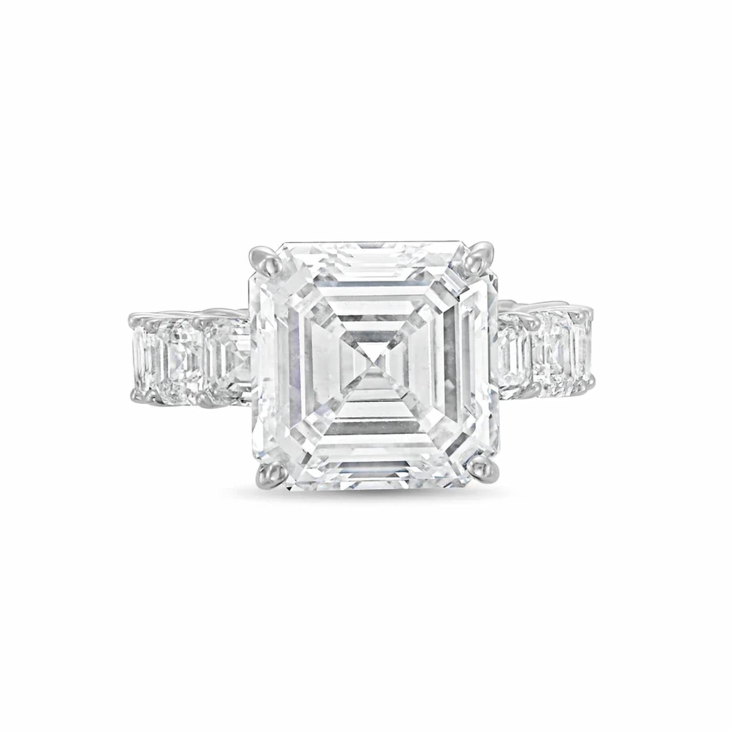 Diana M Jewels - Women's Asscher Lab-Grown Diamond Engagement Ring (15.00 Ct) - Grand
