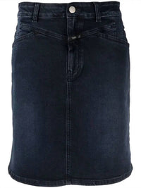 CLOSED Women's Organic Denim Mini Skirt in blue black - women's skirt - alternate view