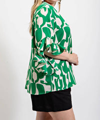 Gigio - Plus Size Geometric Print Blouse