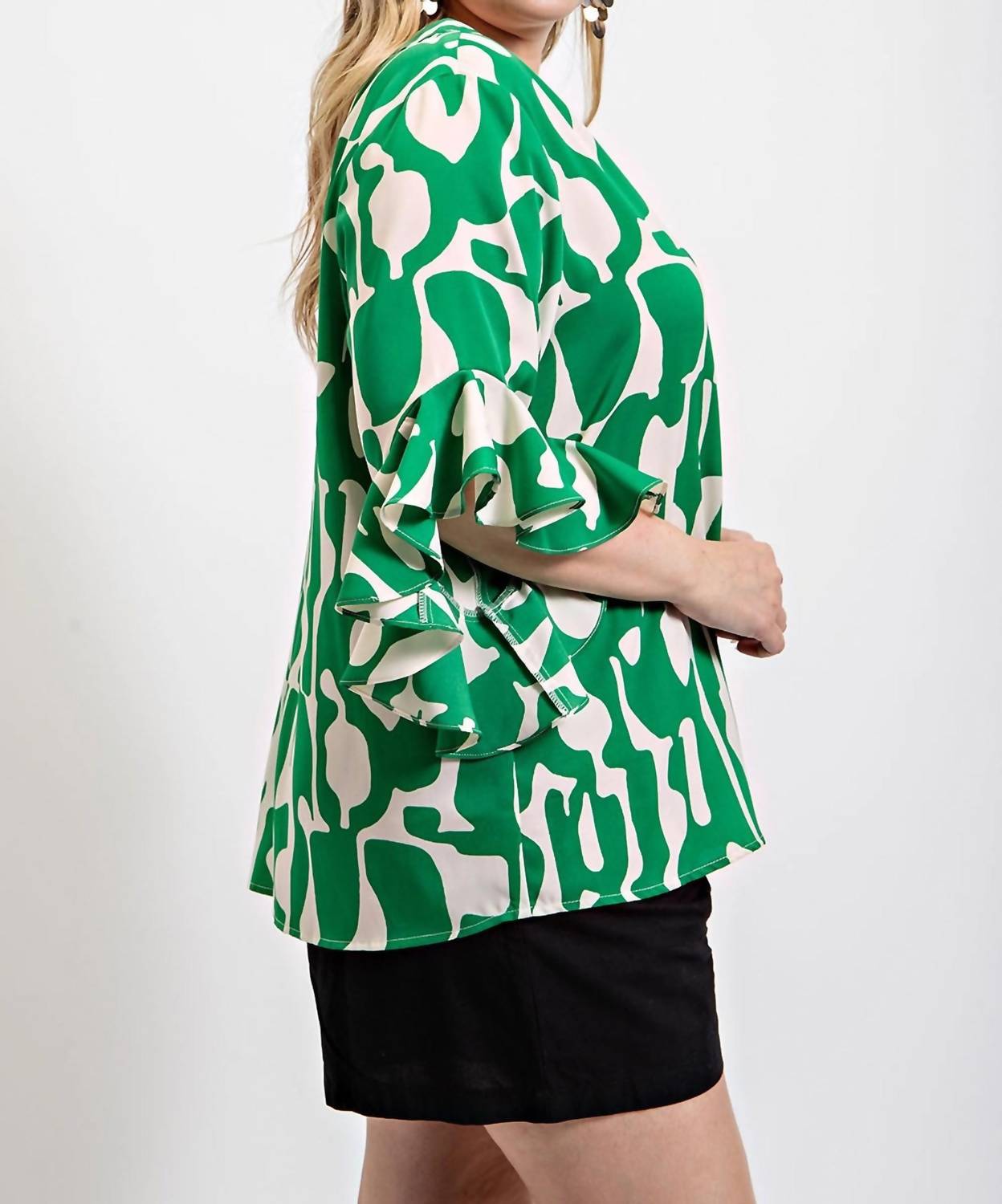 Gigio - Plus Size Geometric Print Blouse