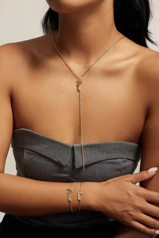 Eklexic - Women's Dainty Script Love Bracelet