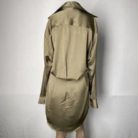 JBQ Women's Collared Shirt Mini Dress in green - women's dress - alternate view