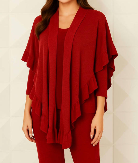 French Kyss - Ruffle Cotton Blend Poncho