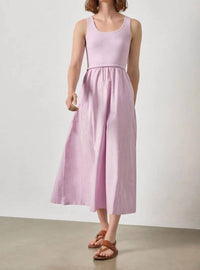 Lilla P - Mixed Media Scoop Neck Dress