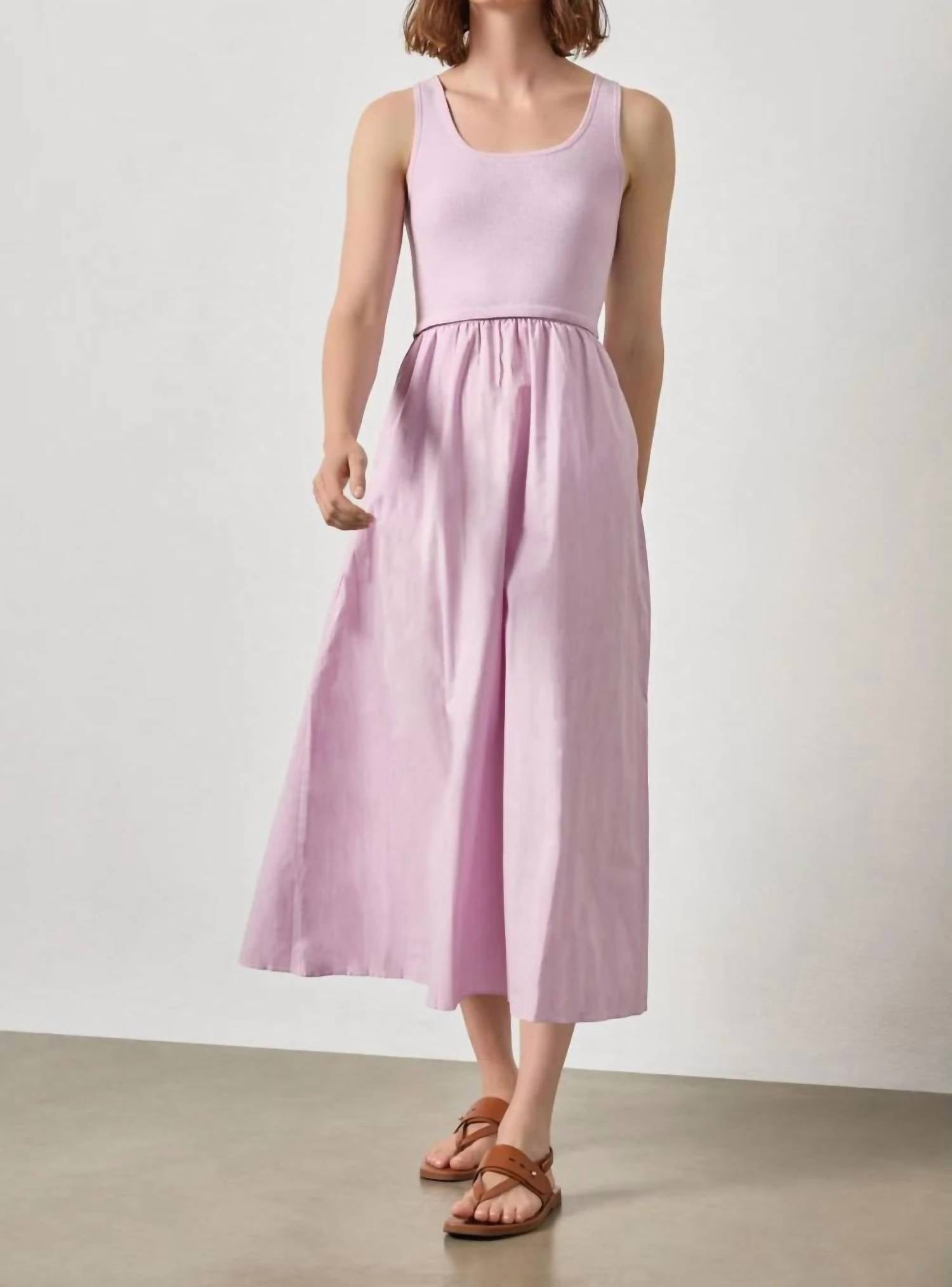 Lilla P - Mixed Media Scoop Neck Dress