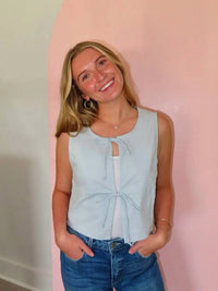 En Creme - Nicole Front Tie Tank