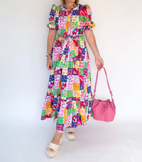 Karlie - Fruit Quilt Ric Rac Maxi Dress