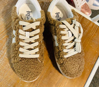 Corkys Footwear Women's No Chaser Sneakers in camel shearling - women's sneaker - alternate view