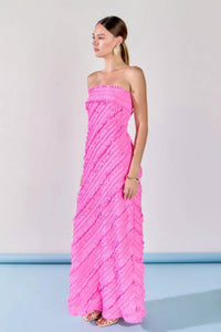 Endless Rose - Juliette Strapless Ruffled Maxi Dress