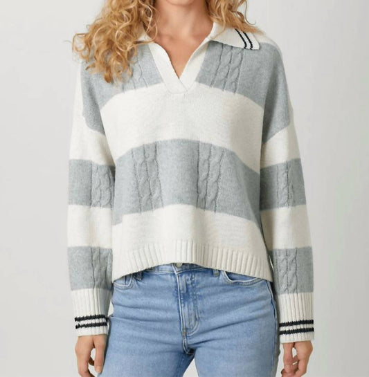 Mystree - V Neck Stripe Sweater