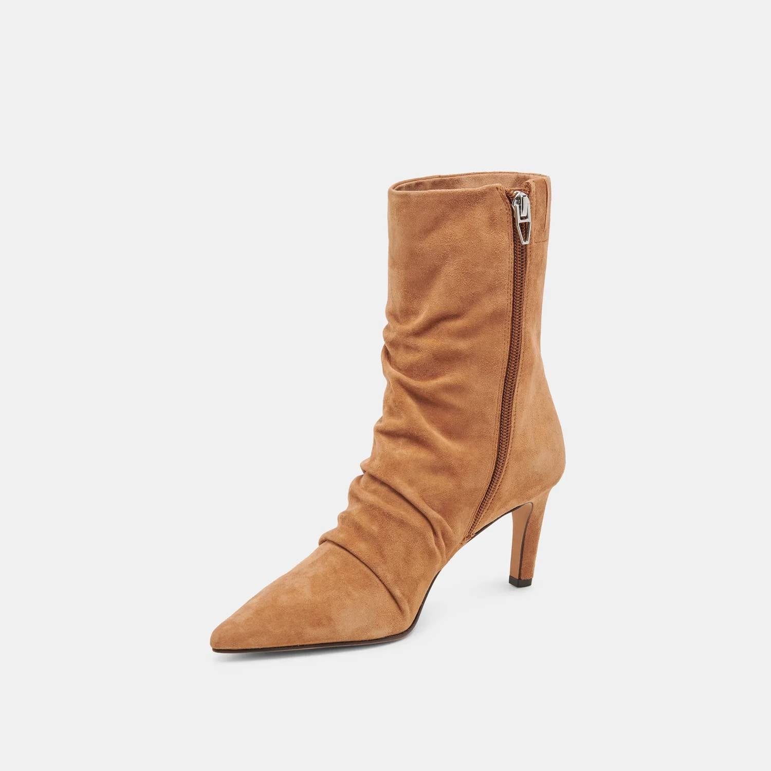 Dolce Vita Women's Fernly Heeled Boots in pecan suede - women's shoe - alternate view