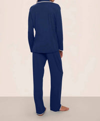 Eberjey Frida Long Pajama Set in navy ivory - women's sleepwear - detail view