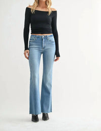Just Black Denim - Mid Rise Straight Bootcut Jean