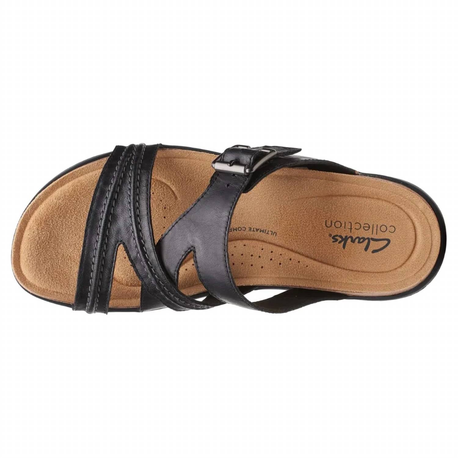 Clarks Women's Brynn Hope Flat Sandal in black leather - women's sandal - view 7