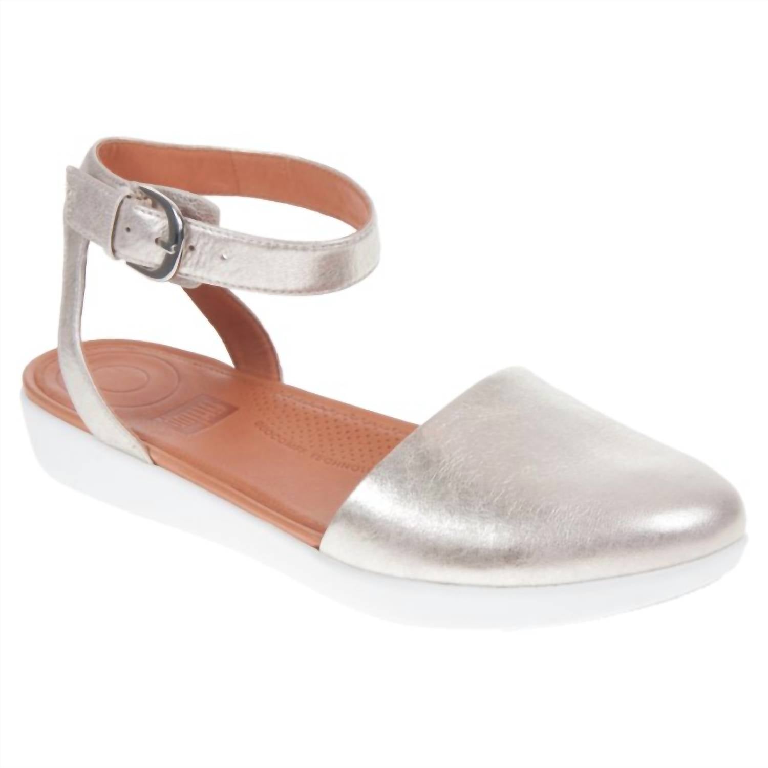 Fitflop - Women's Cova Closed-toe Metallic Flat Sandal