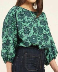 Omika - Verde Boat Neck Blouse