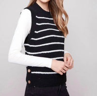 Charlie B - Striped Sleeveless Sweater Vest