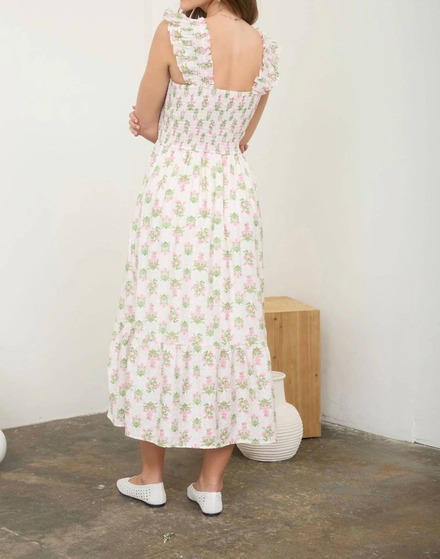 Blu Pepper - Floral Tile Midi Dress