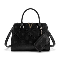 Like Dreams Women's Midori Satchel Chromatic Pattern Crossbody Bag in black - women's bag