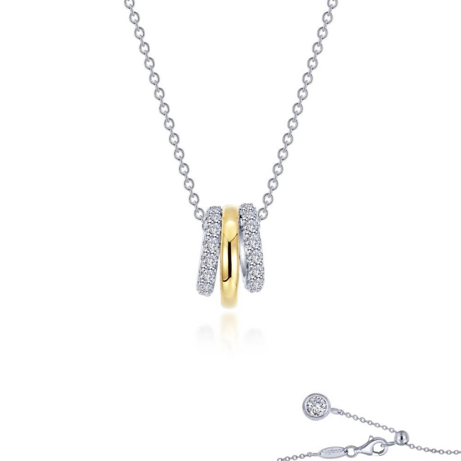 Lafonn - Women's Two-tone Tube Charm On Chain Necklace