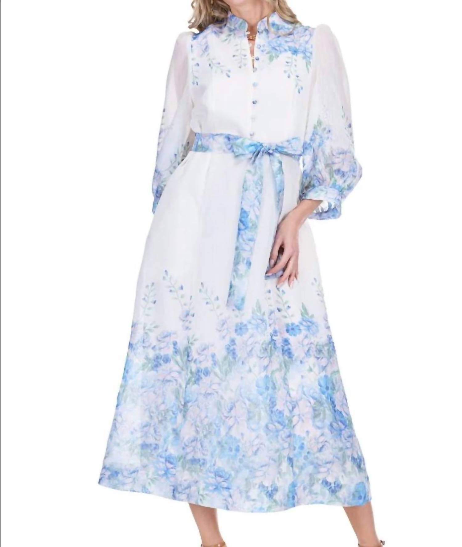 Jade - Wildflower Stand Collar Dress