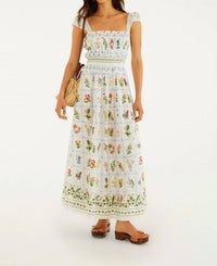 Farm Rio - Tropical Porcelain Organic Cotton Maxi Dress
