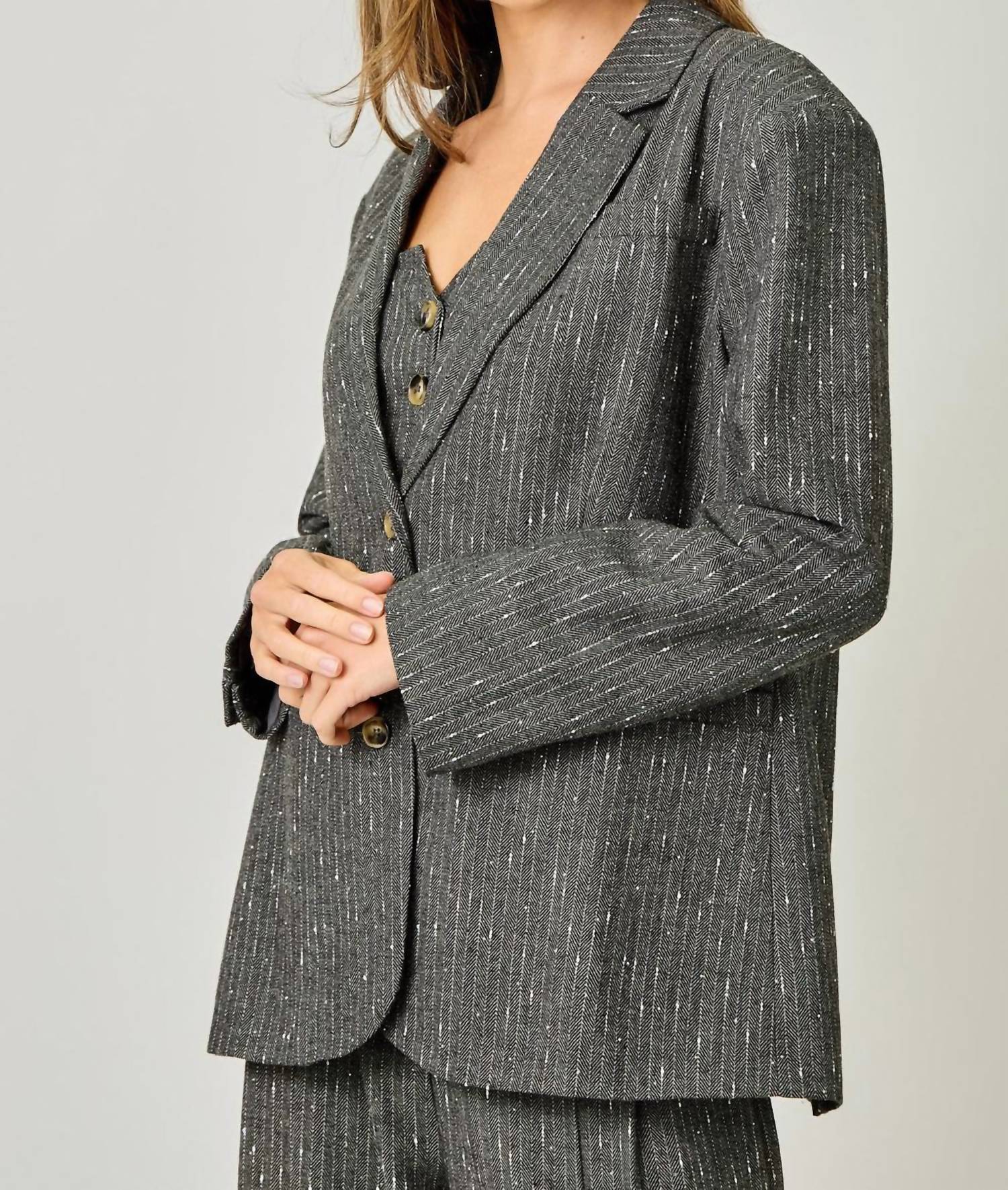 Mystree - Sparklet Pinstripe Blazer